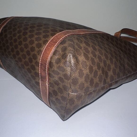 Authentic Celine Macadam Monogram Canvas Tote Bag with Leather Straps shoulder - Picture 8 of 16